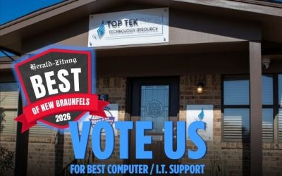 Vote Top Tek Pros for Best IT Support in New Braunfels